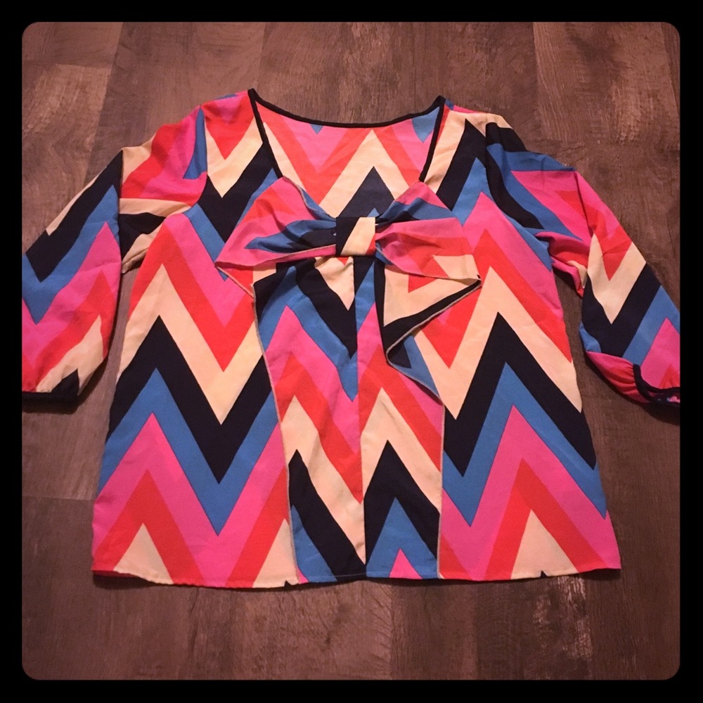 Chevron Bow Back Boutique Top